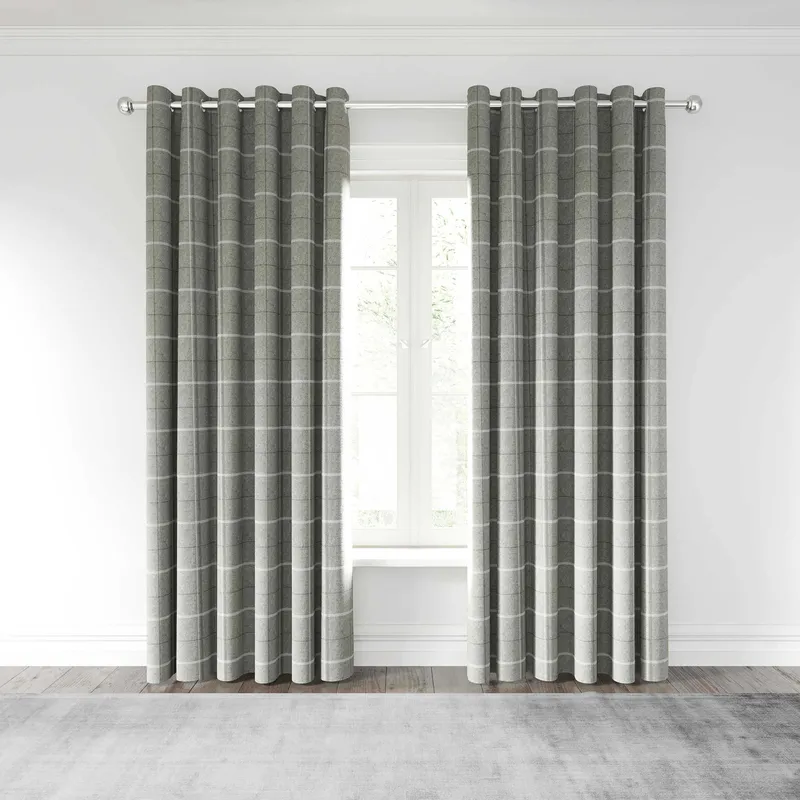 Helena Springfield Harper Lined Curtains 90" x 72", Silver