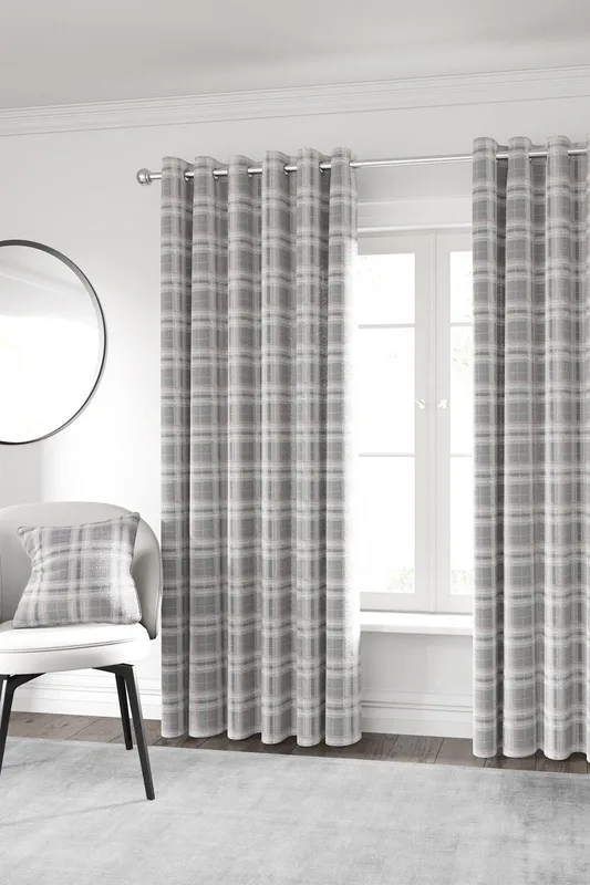 Helena Springfield Harriet Lined Curtains 66" x 54", Blush/Grey
