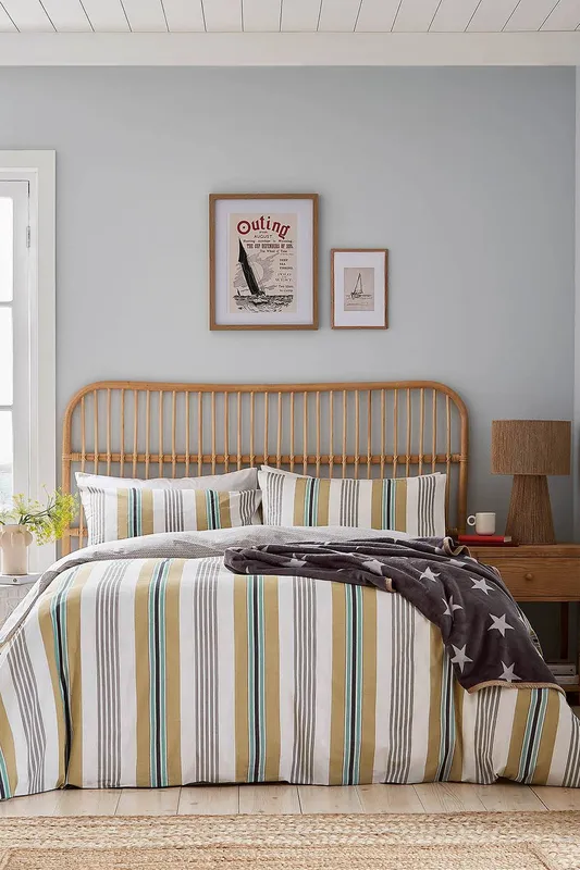 Helena Springfield 'Huntington Stripe' Cotton Duvet Cover Set Size: Single - Multicolor