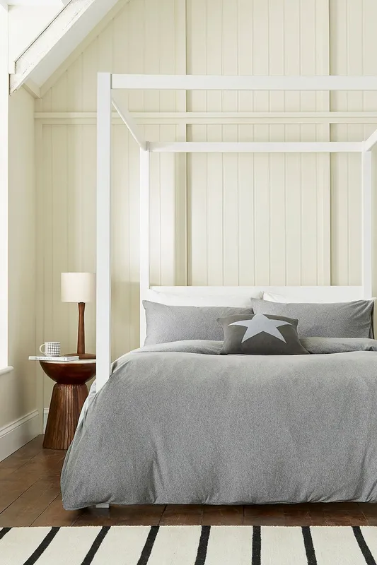 Helena Springfield 'Jersey' Cotton Duvet Cover Set in Grey Size: Single Grey Single