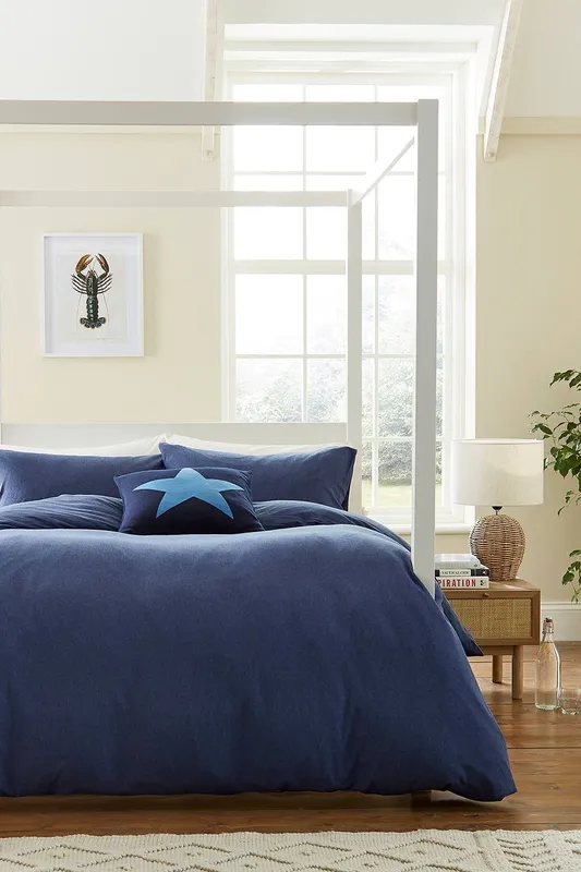 Helena Springfield 'Jersey' Cotton Duvet Cover Set in Navy Size: King - Navy