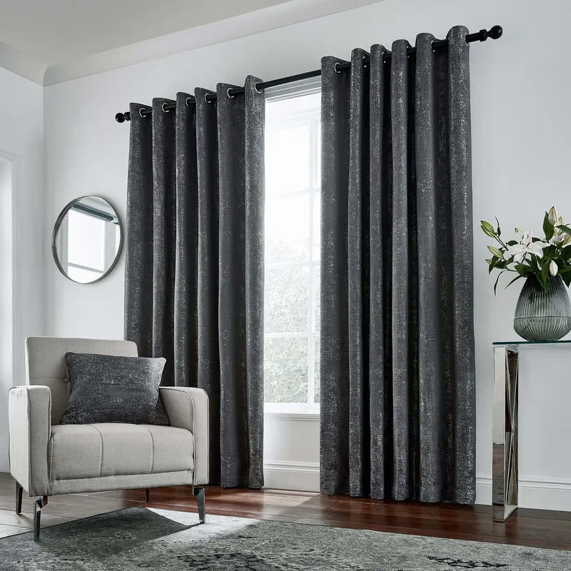Helena Springfield Roma Lined Curtains 66" x 54", Gun Metal