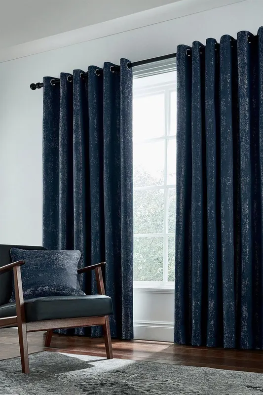 Helena Springfield Roma Lined Curtains 66" x 54", Navy