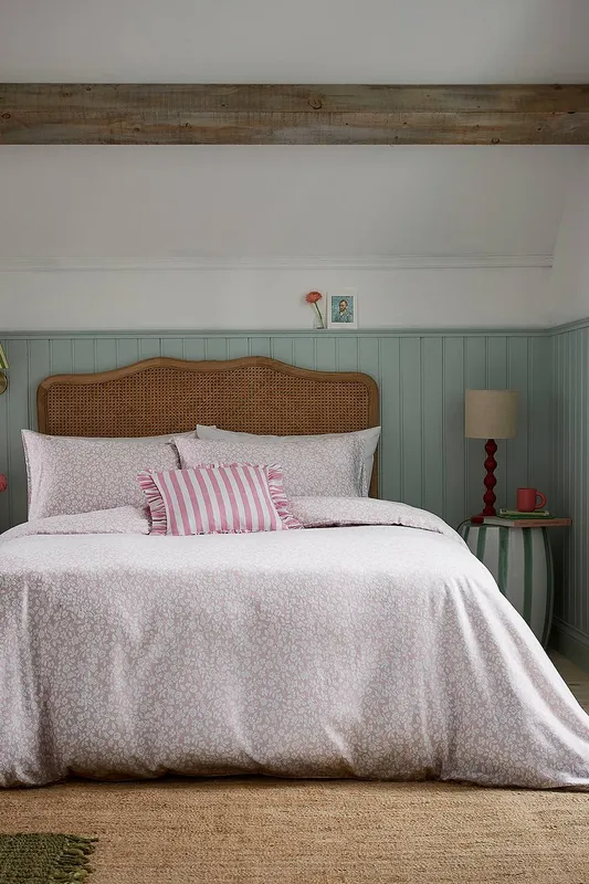 Helena Springfield 'Rosebud' Brushed Cotton Duvet Cover Set in Pink Size: Double Pink Double