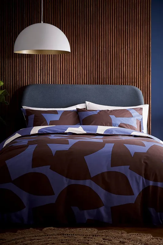 Helena Springfield Unisex 'Alva' Cotton Duvet Cover Set in Blue Size: King Blue King female
