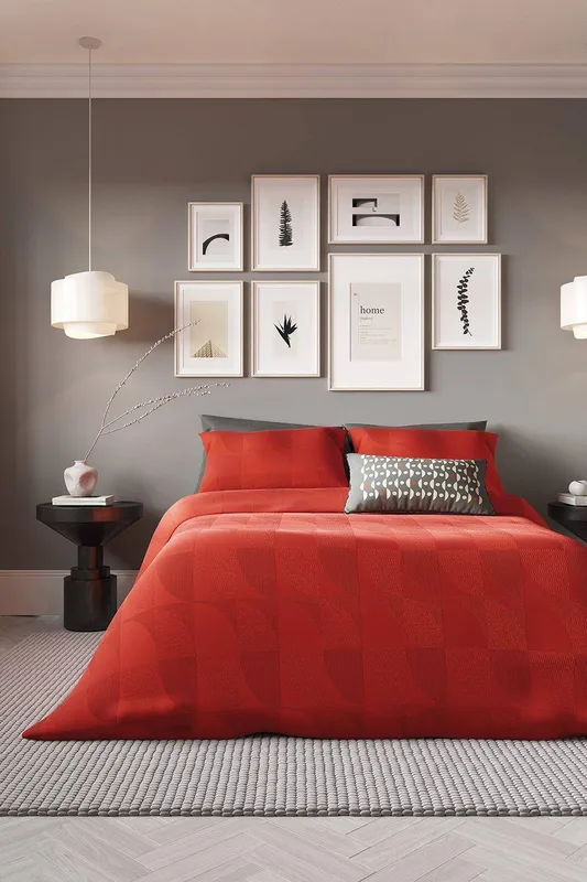 Helena Springfield Simply Scandi Axel Single Duvet Cover Set, Scarlet