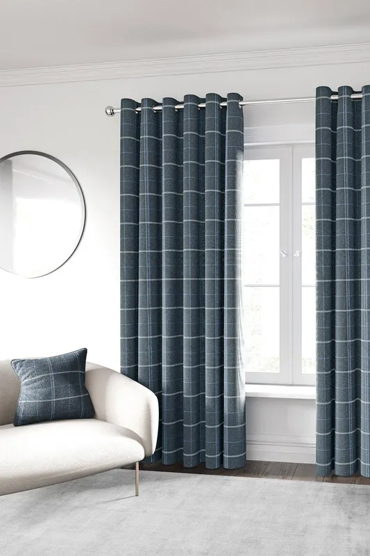 Helena Springfield Harper Lined Curtains 90" x 72", Navy