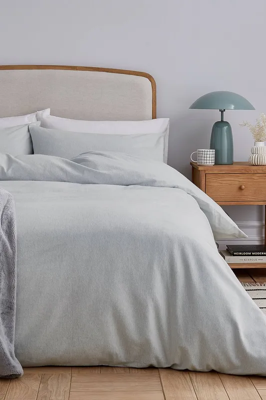 Helena Springfield Brushed Cotton Kingsize Duvet Cover Set, Silver