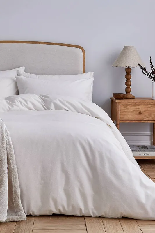 Helena Springfield Brushed Cotton Kingsize Duvet Cover Set, White