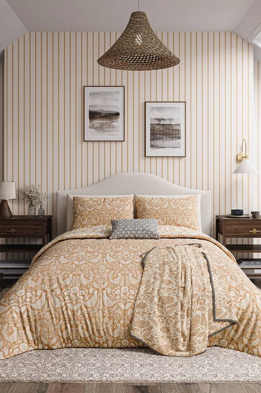 Helena Springfield Harvest Moon Pheasants Double Duvet Cover Set, Copper