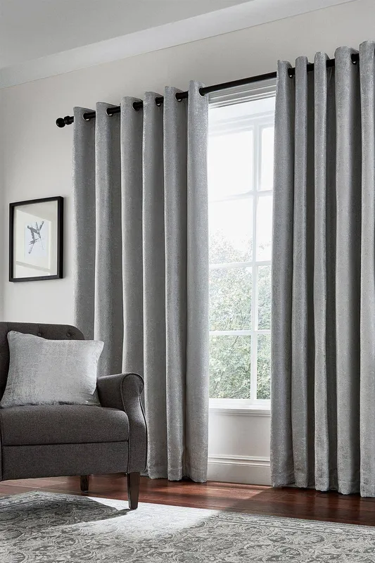 Helena Springfield Roma Lined Curtains 90" x 90", Silver