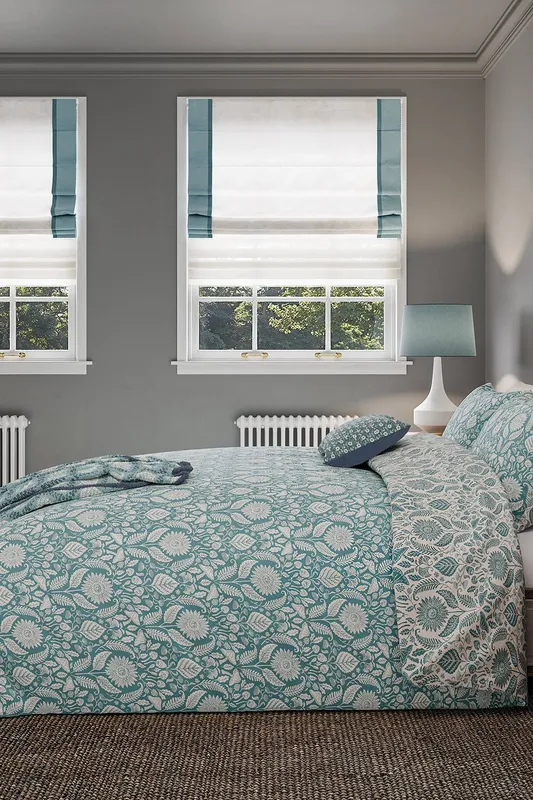 Helena Springfield 'Sunflowers' Cotton Duvet Cover Set in Teal Size: Double Teal Double