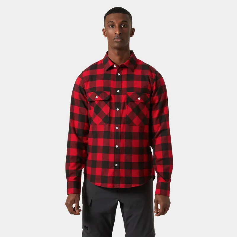 Helly Hansen Men's Lokka Organic Flannel Shirt Red 2XL - Red Buffalo Check - Male