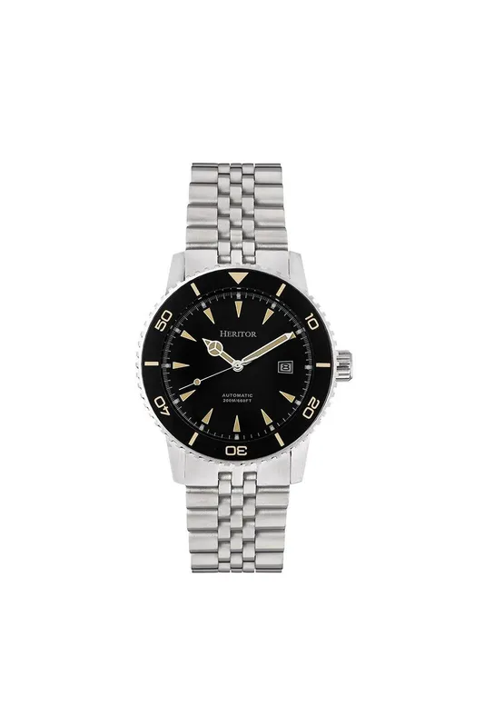 Heritor Automatic Men's Hurst Bracelet Watch in Black Black One Size