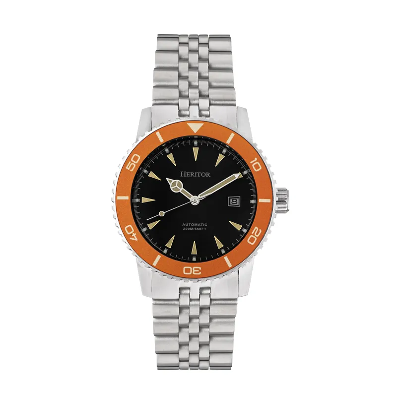 Heritor Automatic Men's Hurst Bracelet Watch in Orange Orange One Size
