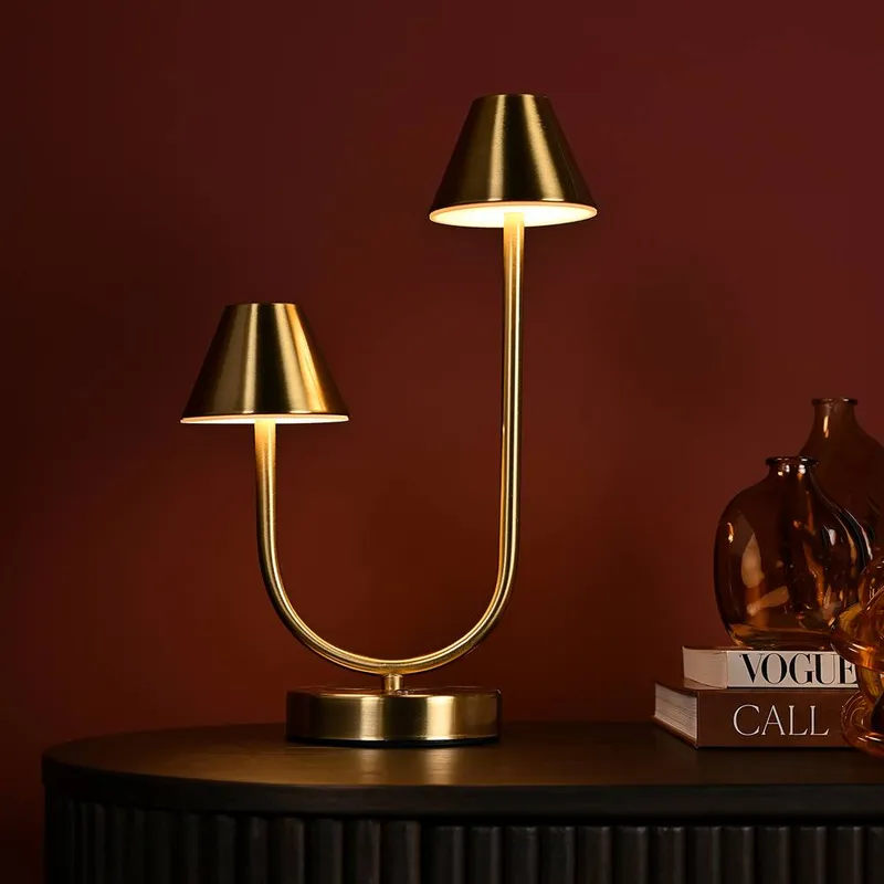 Hestia Bronze USB Touch Double Light Table Lamp - Bronze