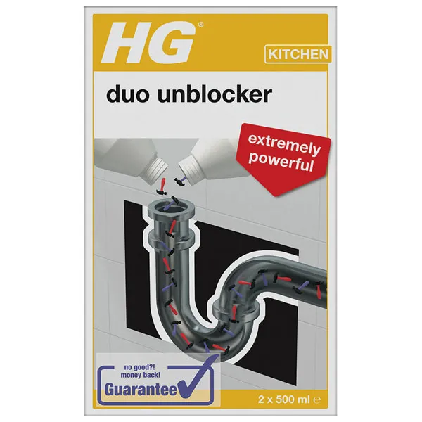 HG Drain Duo Unblocker 2x500ml