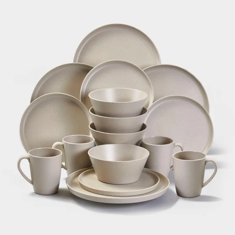 Hi-Gear 16 Piece Melamine Tableware Set, Cream