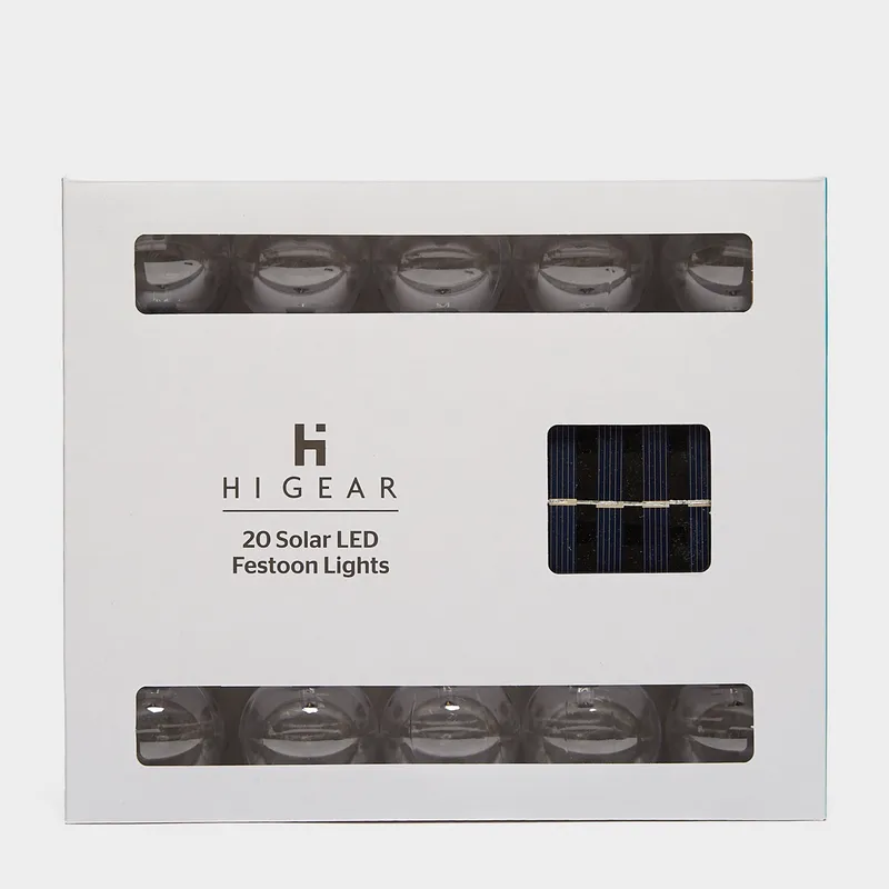 Hi-Gear 20 Solar LED Festoon Lights Silver