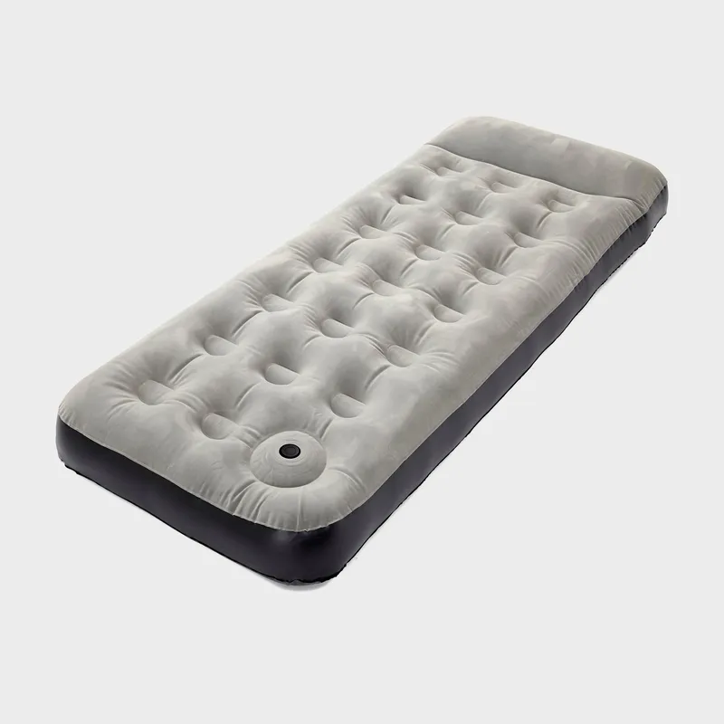 Hi-Gear Deluxe Single Airbed with Pump, Grey One Size