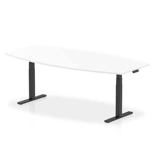Unbranded High Gloss 2400 Writable Boardroom Table White/Black Height Adjustable