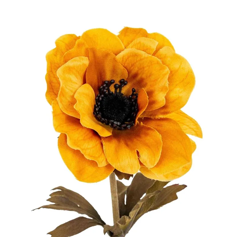 Hill Interiors Anemone Anemone Artificial Flower in Yellow Yellow