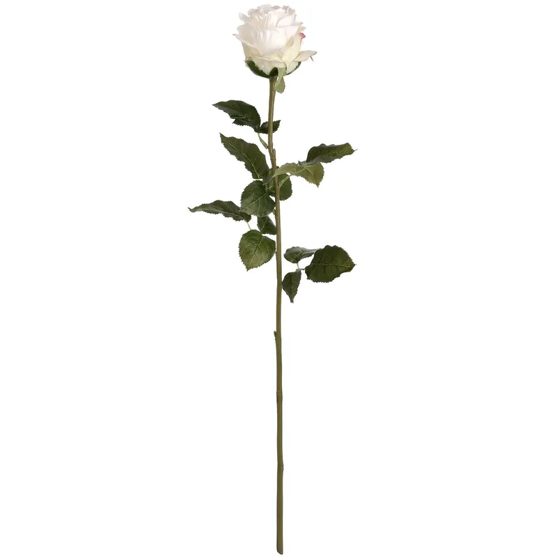 Hill Interiors Artificial Traditional Rose in White White
