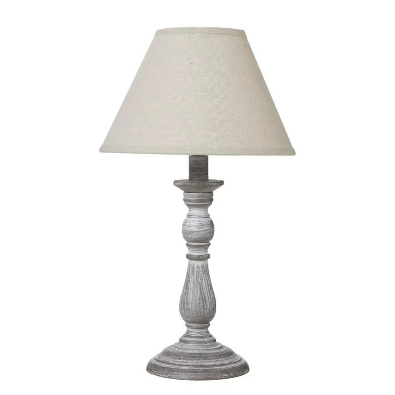Hill Interiors Augusta Column Table Lamp (UK Plug) in Grey Grey