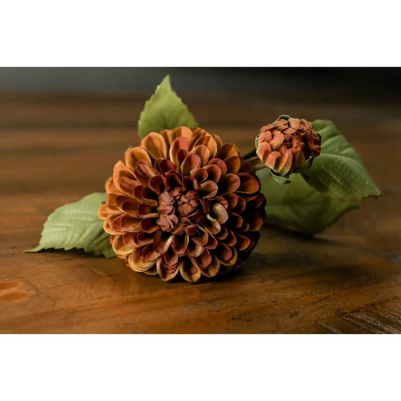 Hill Interiors Unisex Dahlia Artificial Flower in Mustard Mustard female