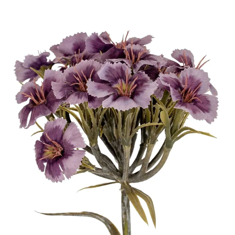 Hill Interiors Dianthus Artificial Flower Spray in Purple - Purple