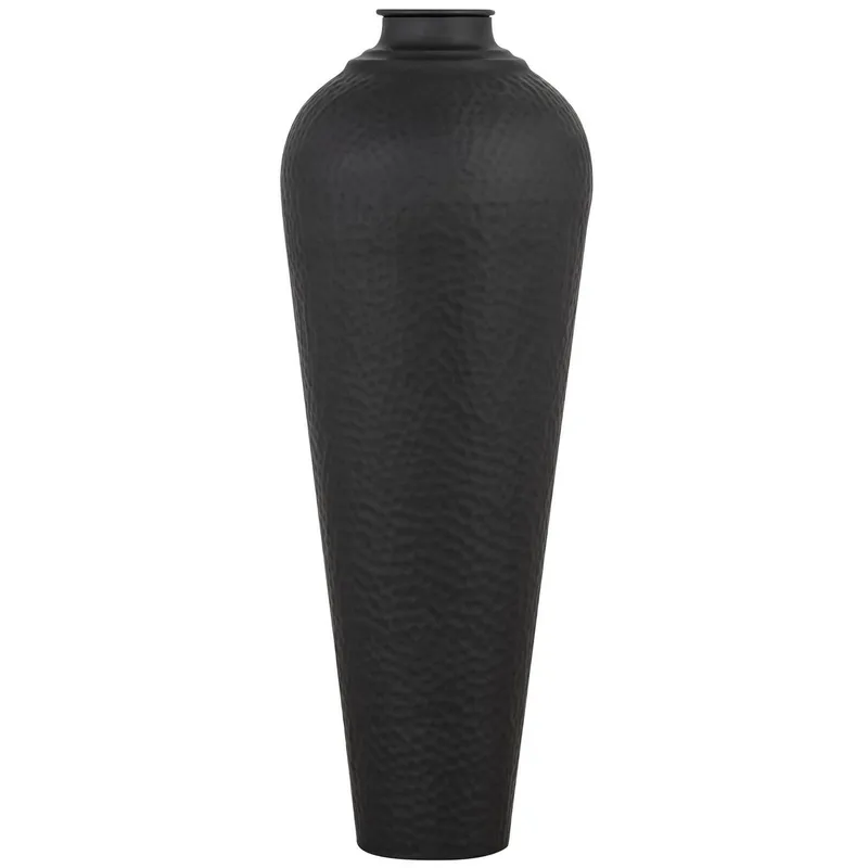 Hill Interiors Hammered Vase in Black - Black