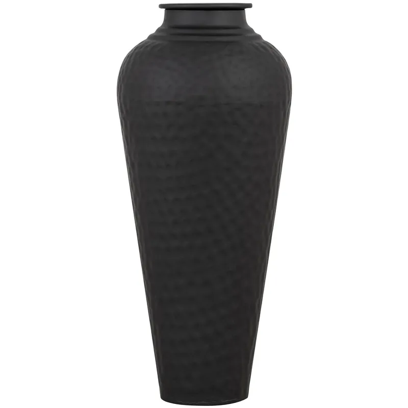 Hill Interiors Hammered Vase in Black Black