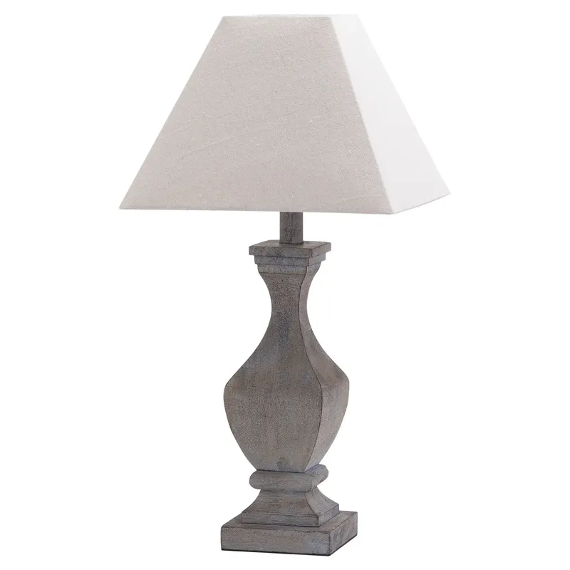 Hill Interiors Incia Fluted Wooden Table Lamp (UK Plug) in Dark Brown Dark Brown