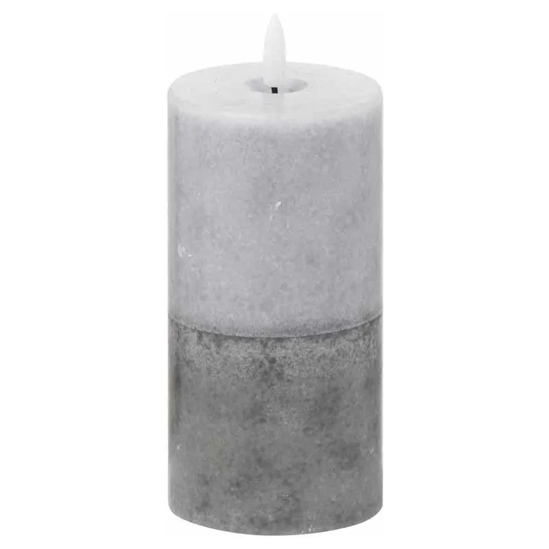 Hill Luxe Collection Natural Glow 3x6 Grey Dipped LED Candle
