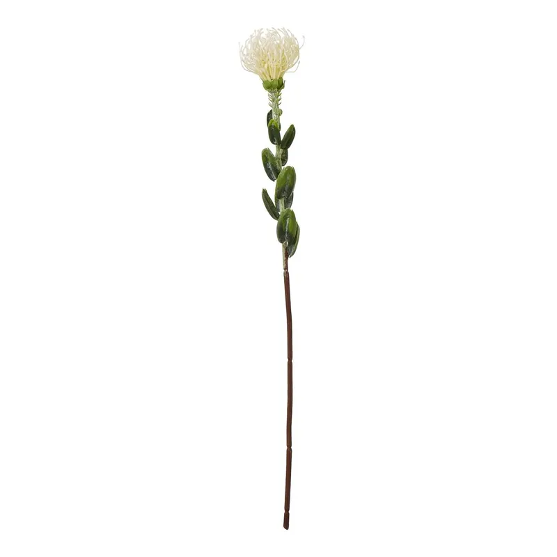 Hill Interiors Pincushion Protea Spray Artificial Flower in Cream Cream