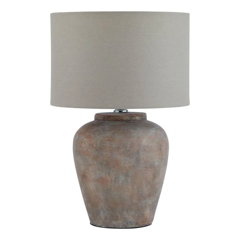 Hill Interiors Siena Table Lamp (UK Plug) in Grey - Grey