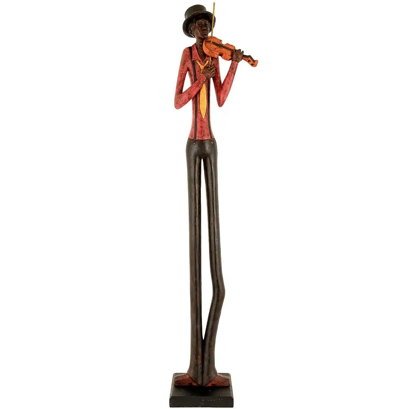 Hill Interiors Standing Jazz Band Violinist in Brown Brown