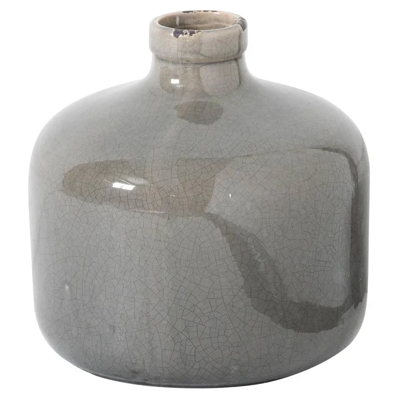 Hill Interiors Glazed Vase in Grey - Grey
