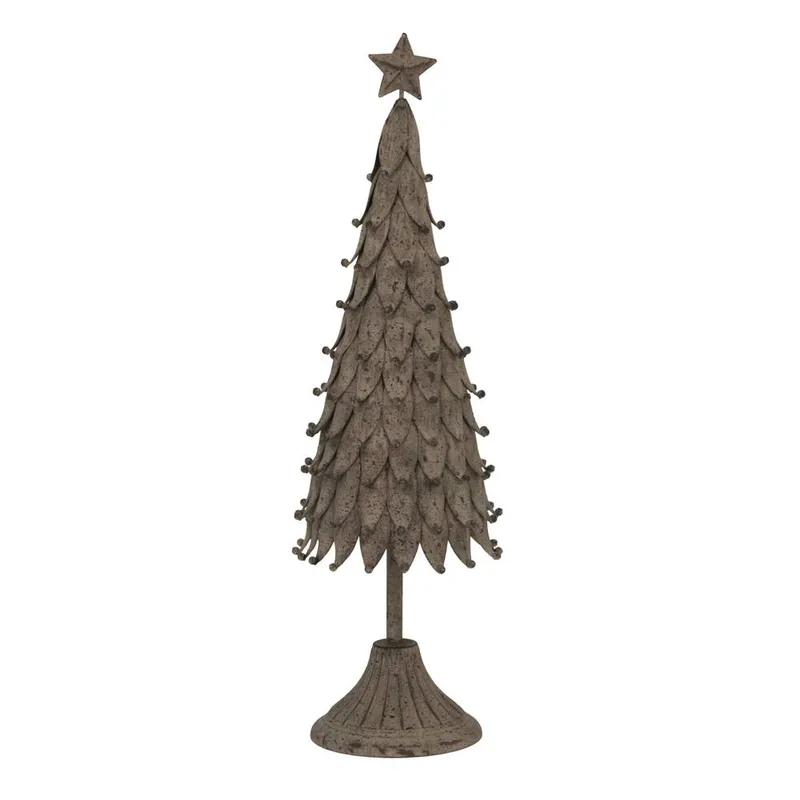 Hill Interiors Metal Pine Tree Christmas Dration in Grey Grey