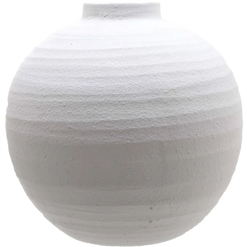Hill Interiors Tiber Ceramic Matte Vase in White White