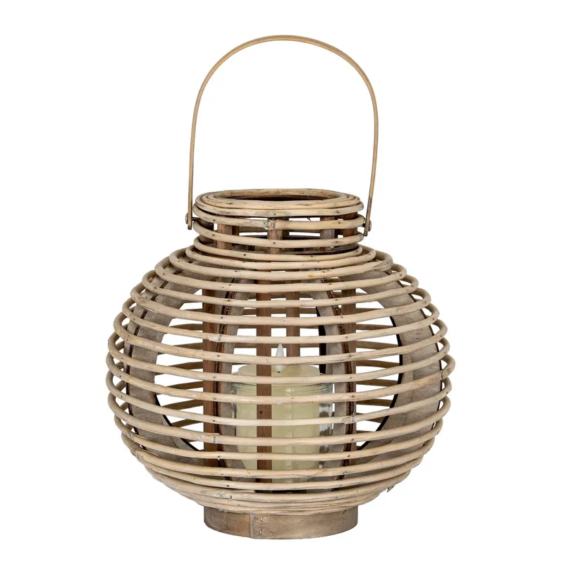 Hill Interiors Willow Round Lantern in Brown Brown