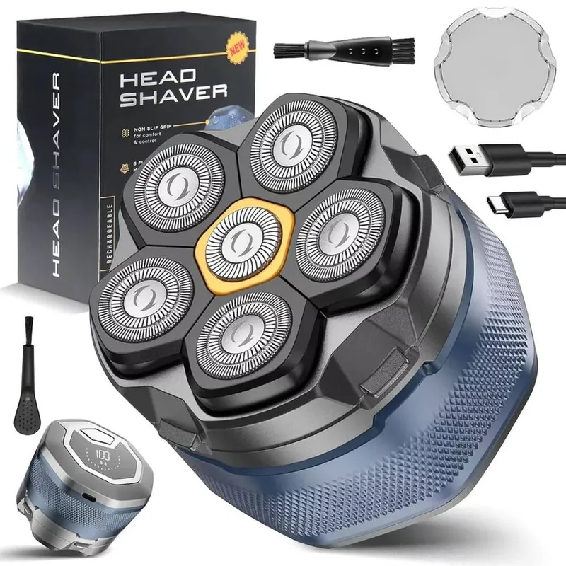 Hinsinc Electric Head Shaver for Bald Men, 6D Magnetic Multicolor