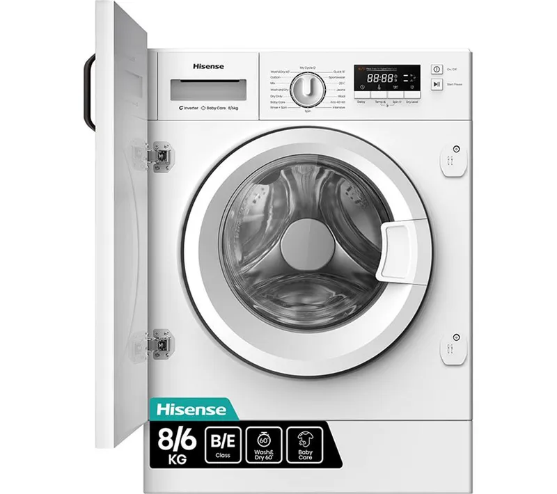 Hisense 3 Series WD3M841BWI Integrated 8 kg Washer Dryer - White