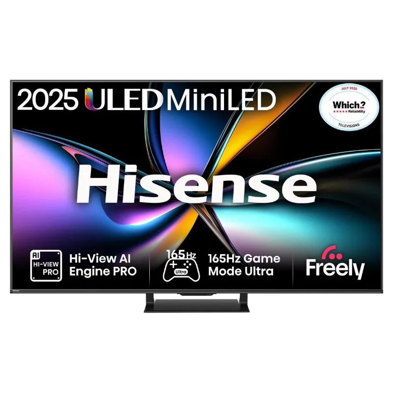 Hisense 55U7QTUK Pro 2025 55" Uled Mini LED 4K Smart TV - Black