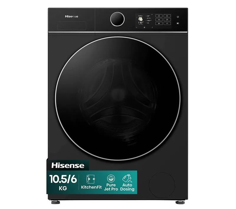 Hisense 5i KitchenFit Series WD5I1045BBQ WiFi-enabled 10.5 kg Washer Dryer - Black