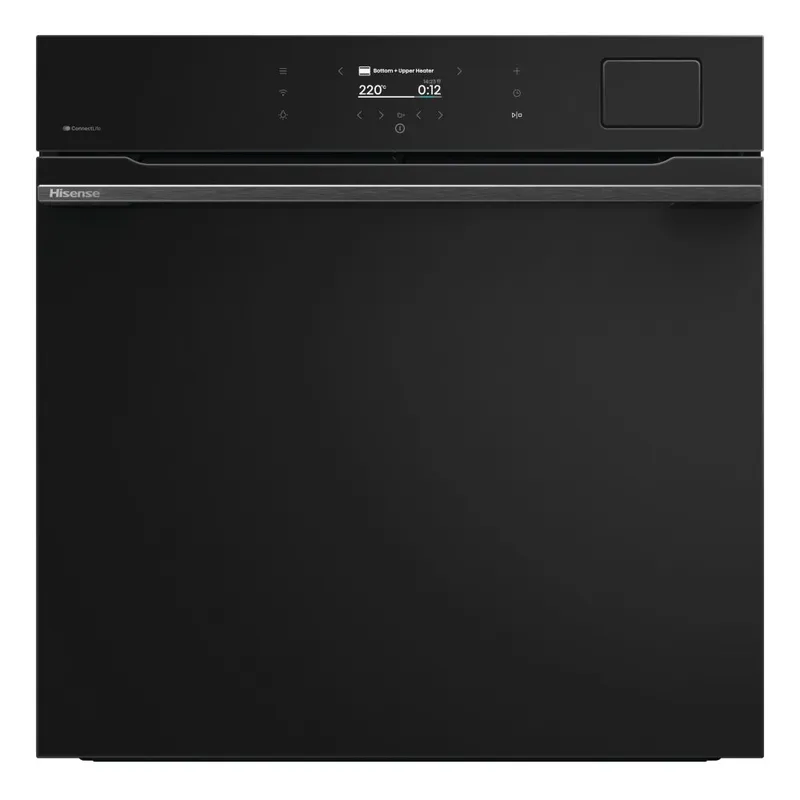 Hisense Hi8 BlackLine BAS6PH8BUKWF Electric Pyrolytic Steam Smart Oven - Jet Black, Black