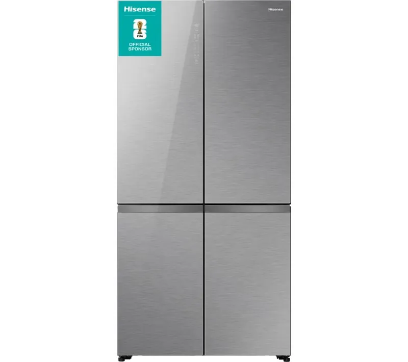 Hisense KitchenFit RQ768N4GVE Smart Fridge Freezer - Silver Glass, Silver/Grey