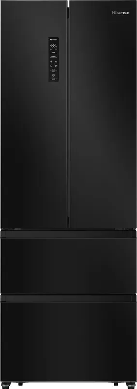 Hisense PureFlat Slim RF632N4AFC1 Total No Frost American Fridge Freezer - Black / Stainless Steel - C Rated, Black