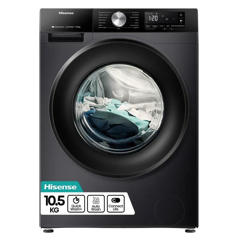 Hisense WF3S1043BB3 10.5kg 3S Series Washing Machine 1400rpm - Black