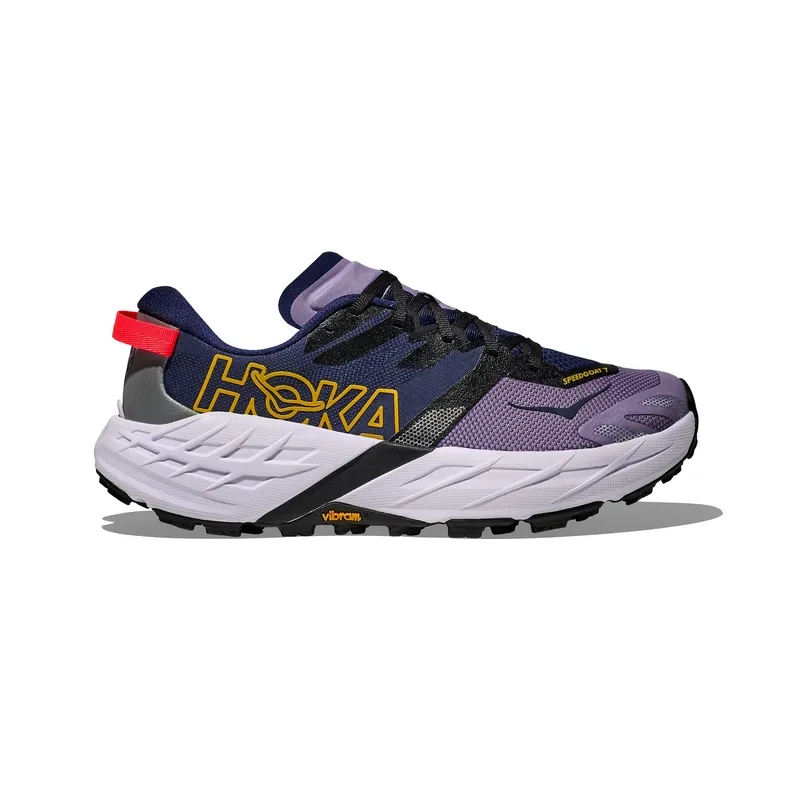 Hoka Women's Speedgoat 7 Trail Shoes in Berry Jam/Starlight Glow, Size 6